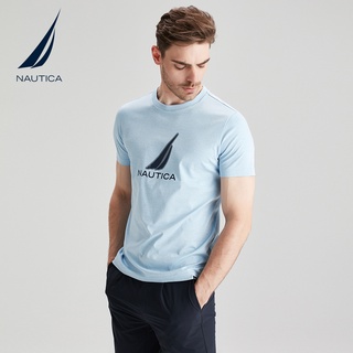 เสื้อยืดโอเวอร์ไซส์เสื้อยืดคอกลม แขนสั้น ทรงหลวม ลาย NAUTICA Nudica แฟชั่นฤดูร้อน สําหรับผู้ชายS-3XL