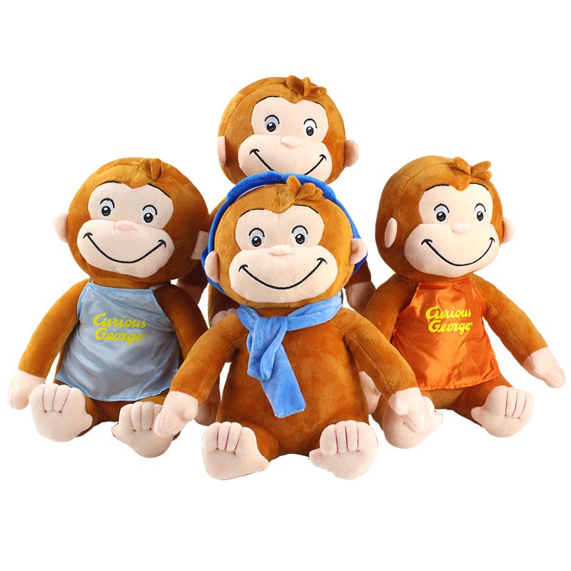 30 ซม.4 สไตล์ Curious George ตุ๊กตารองเท้าลิงตุ๊กตาสัตว์ของเล่นสําหรับชายและหญิง