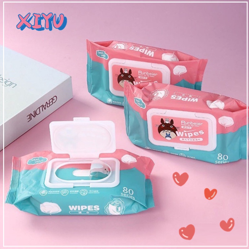 Tissue & Paper Towels 7 บาท XIYU | ทิชชู่เปียก กระดาษเปียก 80 แผ่น ปลีก/ส่ง กระดาษทิชชู่เปียก Baby Wipes สูตรน้ำบริสุทธิ์ ผ้านุ่มชุ่มชื่น Home & Living