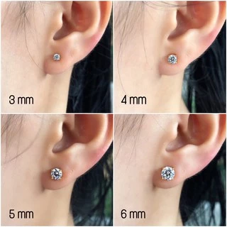[⚡️ลดเพิ่ม 30% เก็บโค้ดหน้าร้าน] 1คู่ ต่างหูเพชร CZ (วัสดุอย่างดี ไม่ลอกดำ แพ้ง่ายใส่ได้) CN Jewelry