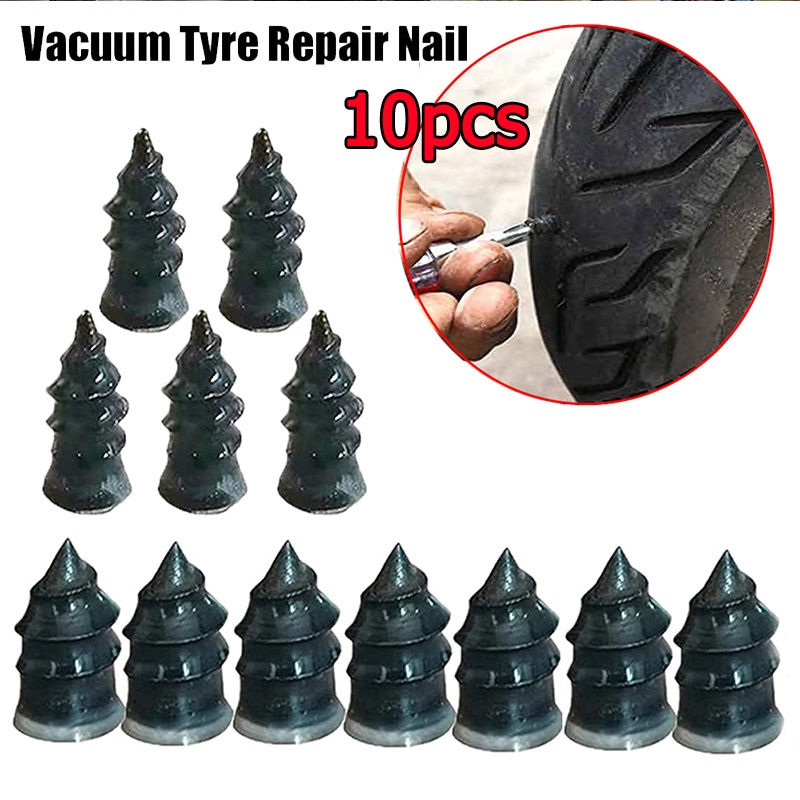 [ ส่งไว มีCOD] แผ่นปะยาง แบบสกรูแบน สําหรับซ่อมแซมยางรถยนต์ รถจักรยานยนต์ Diy 10 ชิ้น