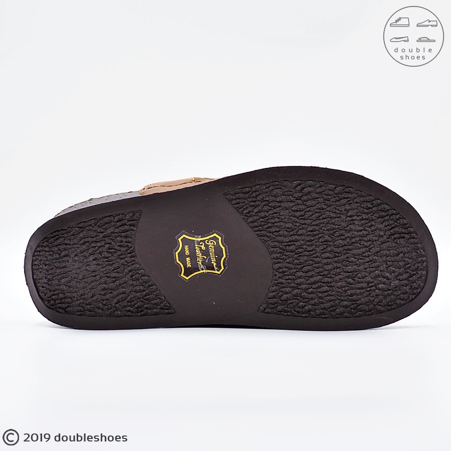 Walker รองเท้าแตะหนังแท้  พื้นนุ่ม งานเย็บ รุ่น WB723 สีน้ำตาล ไซส์ 40-46