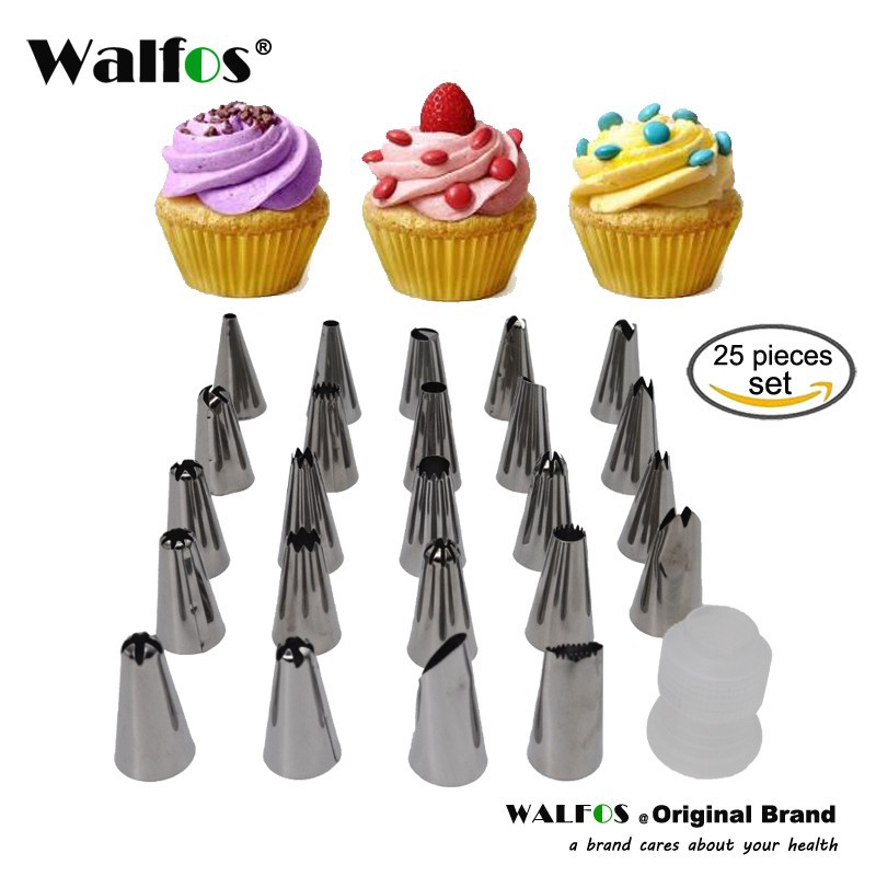 WALFOS อุปกรณ์ท่อหัวฉีดไอซิ่งสแตนเลสขนาดใหญ่ 25 ชิ้น / ชุด