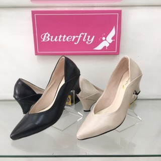 รองเท้าแฟชั่น Butterfly รุ่น 9650–009 คัชชูใส่ทำงาน ส้นแชมเปญ