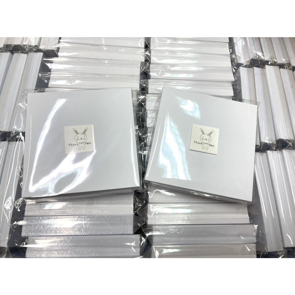 กระดาษโน้ตแบบพกพา ขนาด 7.5  x 7.5 ซม. I ไม่มีพิมพ์ 100 แผ่น (ทาหัวกาว ฉีกได้)