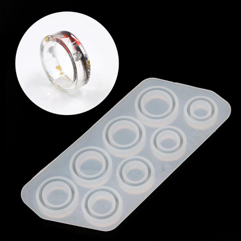 J 8Pcs Assorted Sizes Ring Silicone Mold Jewelry Resin Casting Mold US Size 5-12