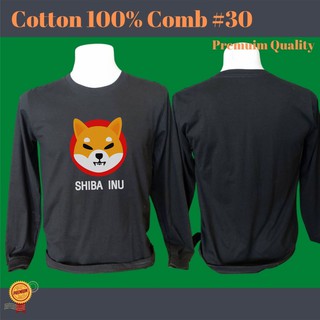 เสื้อยืด shiba ชิบะ แขนยาว bitcoin Crypto คริปโต  Cotton Comb 30 พรีเมี่ยม แบรนด์ IDEA T-SHIRTS