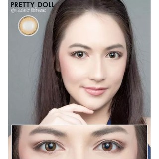 💟 Pretty Doll Molly brown gray Contactlens บิ๊กอาย คอนแทคเลนส์ ราคาถูก แถมตลับฟรี