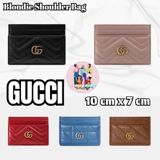 Gucci  Wallet  ที่ใส่การ์ด Double G/พวงกุญแจโซ่/ที่ใส่การ์ดลายคลื่น/คลาสสิค