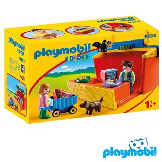 Playmobil 9123 123 Take Along Market Stall แอ็คชั่นฟิกเกอร์ 123 ซุเปอร์มาร์เกตกระเป๋าหิ้ว