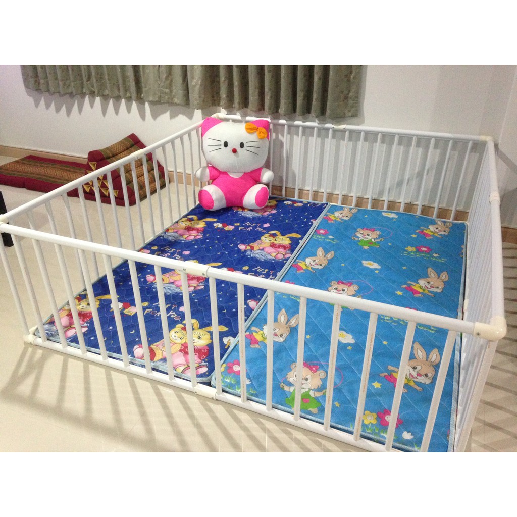 คอกกั้นเด็ก PVC สีขาว (ความสูง 60 เซน)