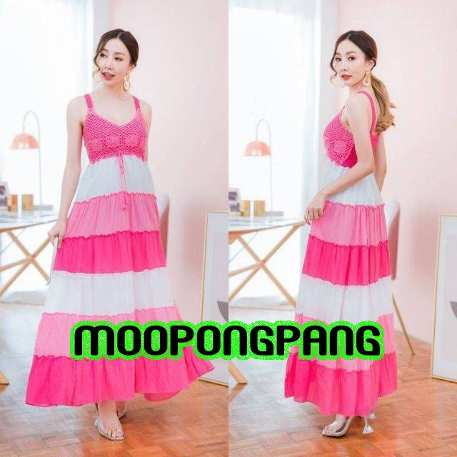 เดรสยาว เดรสเที่ยวทะเล ชุดไปทะเล มีหลายสี เดรสสายเดี่ยว Maxi dress