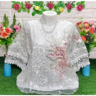 เสื้อออกงานผ้าแก้ว ไซส์ใหญ่ รอบอกตั้งแต่42-56