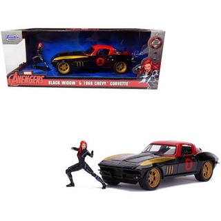 โมเดลรถเหล็ก 1/24 Black Widow &amp; 1966 Chevy Corvette [JADA]