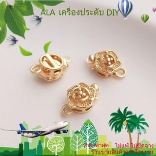 ❤️เครื่องประดับ DIY❤️หัวเข็มขัด ชุบทอง 14K ประดับไข่มุกคริสตัล แฮนด์เมด สําหรับทําเครื่องประดับ สร้อยคอ DIY