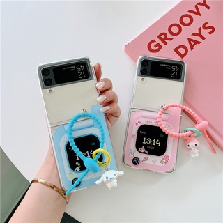 เคสโทรศัพท์มือถือ PC แข็ง แบบใส กันกระแทก ลาย Melody สําหรับ Samsung Galaxy Z Flip 4 5G Z Flip 3