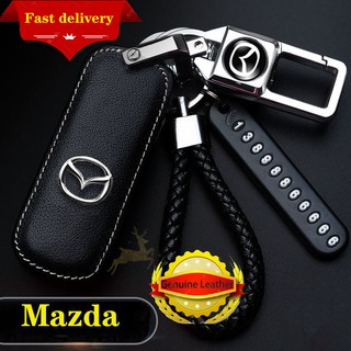 เคสหนัง พวงกุญแจ กุญแจรีโมทรถยนต์ สำหรับ Mazda  3 CX-4 CX-5 CX-7