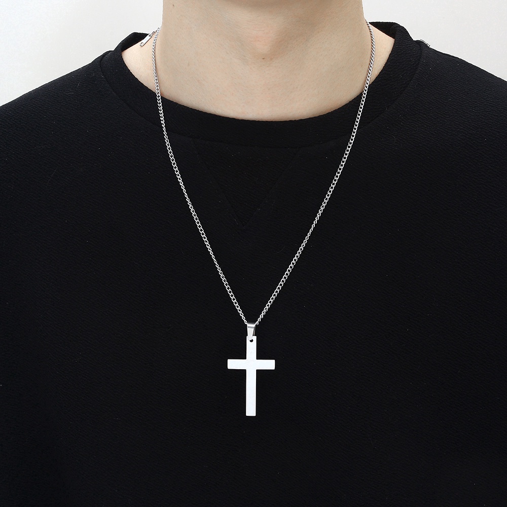 สร้อยคอสเตนเลส ไม้กางเขน พร้อมส่ง