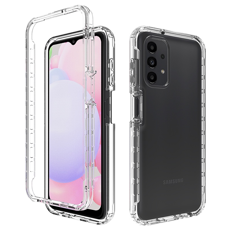 2in1 เคสป้องกันโทรศัพท์มือถือ แบบใส กันกระแทก 360 องศา สําหรับ Samsung Galaxy A13 A23 A33 A52s A53 A73 4G 5G
