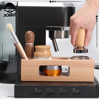 [DOUBLE] Wooden Coffee Tamper Holder Support Base Espresso Tamper Stand