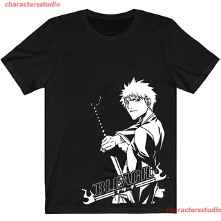 charactersstudio 2022 เสื้อยืดผ้าฝ้ายพิมพ์ลายการ์ตูน Bleach Anime Ichigo Kurosaki สําหรับผู้ชาย discount