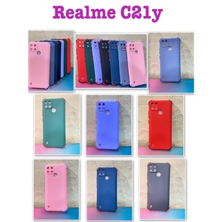 ✨พร้​อมส่งใน🇹🇭✨เคสTPUนิ่มสีพื้นปุ่มสี For Realme C21y