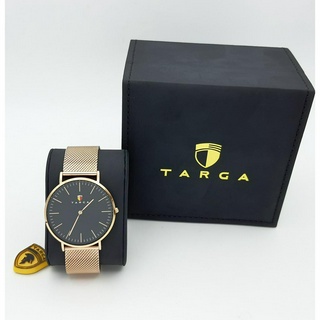 นาฬิกา TARGA MENS TA017612 DW1 41 MM QUARTZ BLACK DIAL ROSE GOLD TONE พร้อมกล่อง (ใหม่)