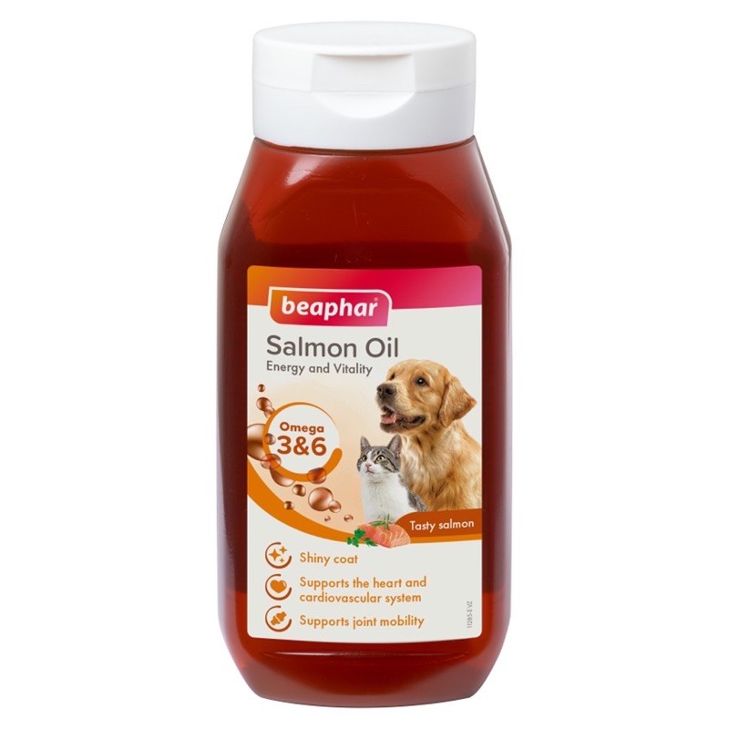 Exp08/2025 Beaphar Salmon Oil 425 ml. น้ำมันปลาแซลมอน