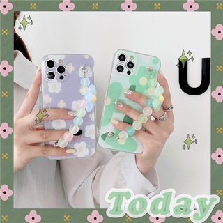 Flowers เคท ไอโฟน iPhone 13 Pro Max iPhone12 iPhone11 Soft TPU Case With Waistband Chain เคท Apple iphone X XR XS Max 6s 7/8+ Phone Cover เคสโทรศัพท์