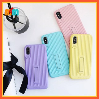 *พร้อมส่ง 🇹🇭* เคส iP X XS MAX XR 8 PLUS / เคส iP 7 PLUS เคสยางซิลิโคน สีลูกกวาด สีหวาน มีขาตั้ง กันกระแทก