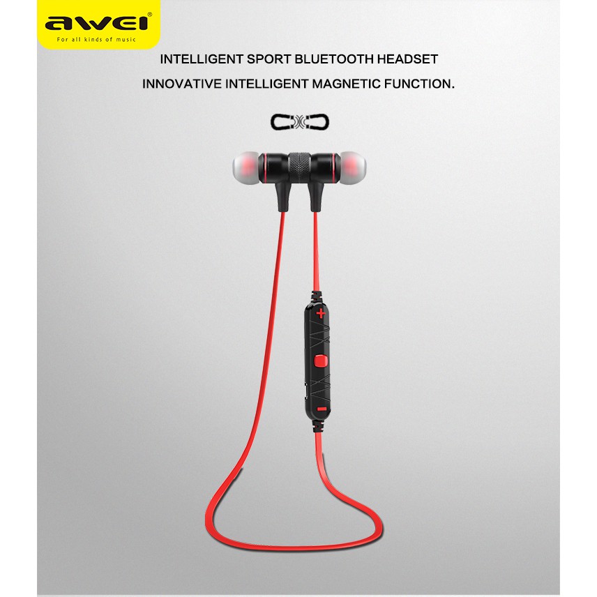 ของแท้100% Awei A920 BL หูฟังบลูทูธ หูฟังออกกำลังกาย มีแม่เหล็ก Magnet Sports In-Ear Bluetooth เสียงดี เบสตึบ