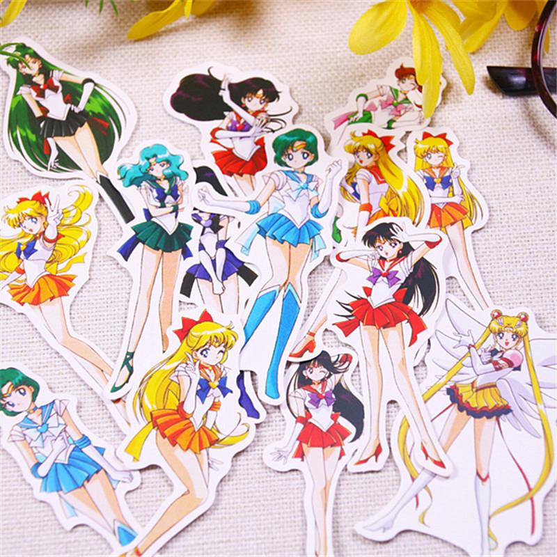 14Pcs/set ❉ Sailor Moon Tsukino Usagi Diary สติ๊กเกอร์ ❉ DIY Fashion Mixed Scrapbooking Doodle Decals สติ๊กเกอร์