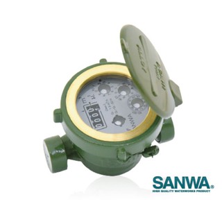 มิตเตอร์น้ำ มาตรวัดน้ำ ทองเหลือง SANWA ขนาด 4 หุน หรือ 1/2"