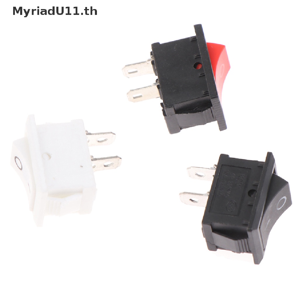MyriadU 10 ชิ้น 2Pin 21X15 มม. Rocker 6A/250VAC Power ON-OFF สีแดงสีดําสีขาว - รูปที่ 4