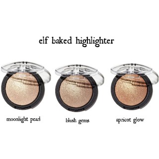 e.l.f. Studio Baked Highlighter 4.5g #Blush Gems, Apricot Gold, Moonlight  ไฮไลต์ฝุ่นประกายชิมเมอร์ เนื้อเนียนละเอียด