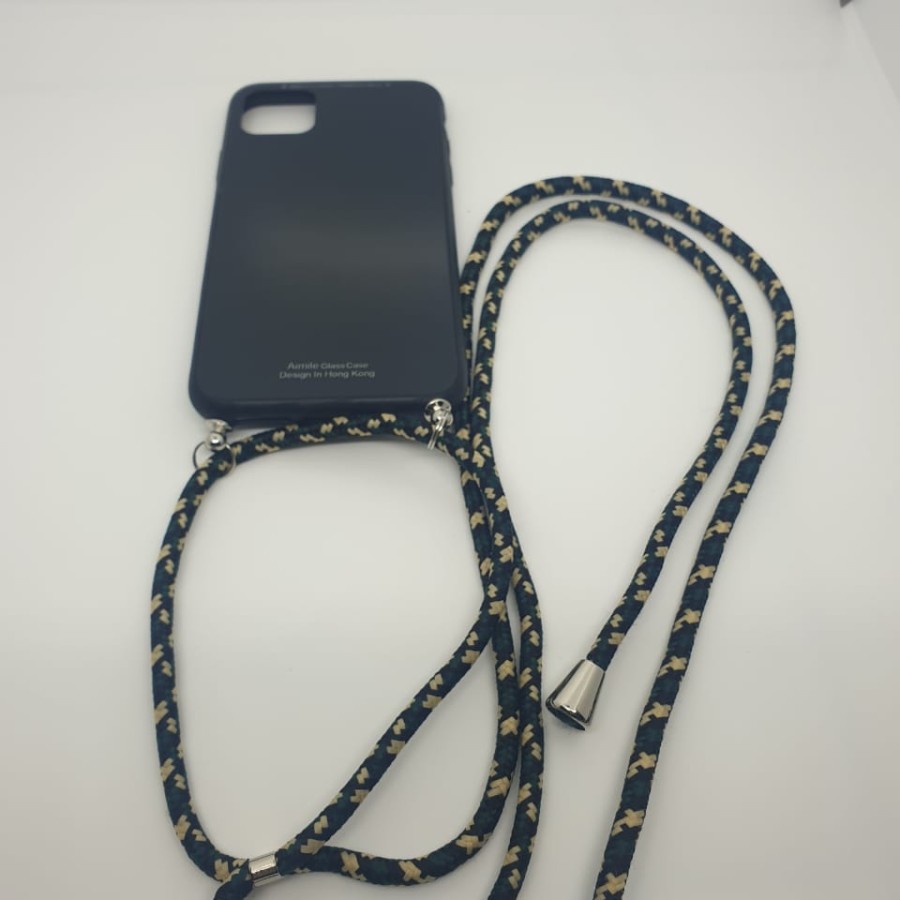 Vivo Y90 Y91c V15 Pro V17 Pro S1 Pro Z1 Z1 Pro Softcase Black Glass Case Lanyed + Strap