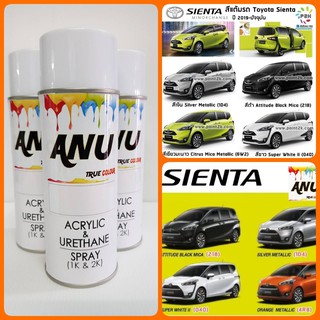 Spray ANU -I สีสเปรย์ พ่นรถยนต์ (กี่งเงา) TOYOTA SIENTA (1 กระป๋อง)