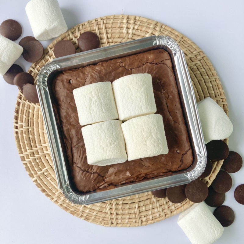 Marshmallow Brownie บราวนี่มาชเมลโล เนื้อฟัดจ์หนึบหนับ Dark Chocolate 70%