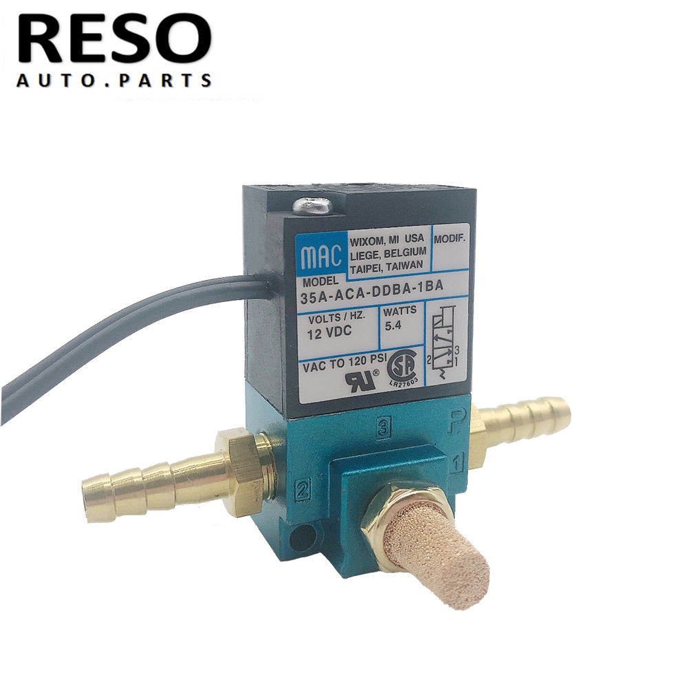 RESO--MAC 1/8 NPT 3 พอร์ตอิเล็กทรอนิกส์ Boost Control Solenoid วาล์วทองเหลือง Silencer 35A-ACA-DDBA-