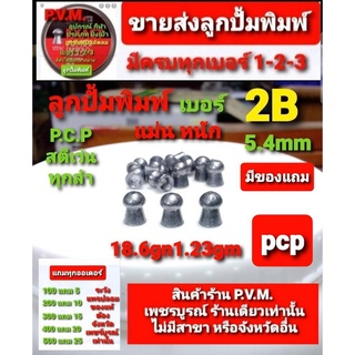 ลูกเบอร์2 หัวโดม 5.5 มม18.6เกรน อุปกรณ์ฝึกซ้อมกีฬา ใช้ได้ทุกลำกล้อง รุ่นใส่ทีละนัด สตีเว่น หักลำ ลำทองเหลือง pcp