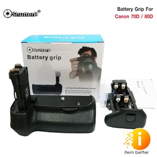 Battery Grip Shutter B รุ่น CANON 80D/70D (BG-E14 Replacement)