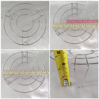 อุปกรณ์เสริม Model.640 ตะแกรงรองหุง 7.8 นิ้ว สูง 2.5 นิ้ว แบบ 3 ขา สแตนเลส ชั้นวางอาหาร ตะแกรง หม้อ อะไหล่ อุปกรณ์หุง