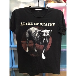 เสื้อยืดผ้าฝ้ายพิมพ์ลายขายดี เสื่อยืดวงAliceinchain