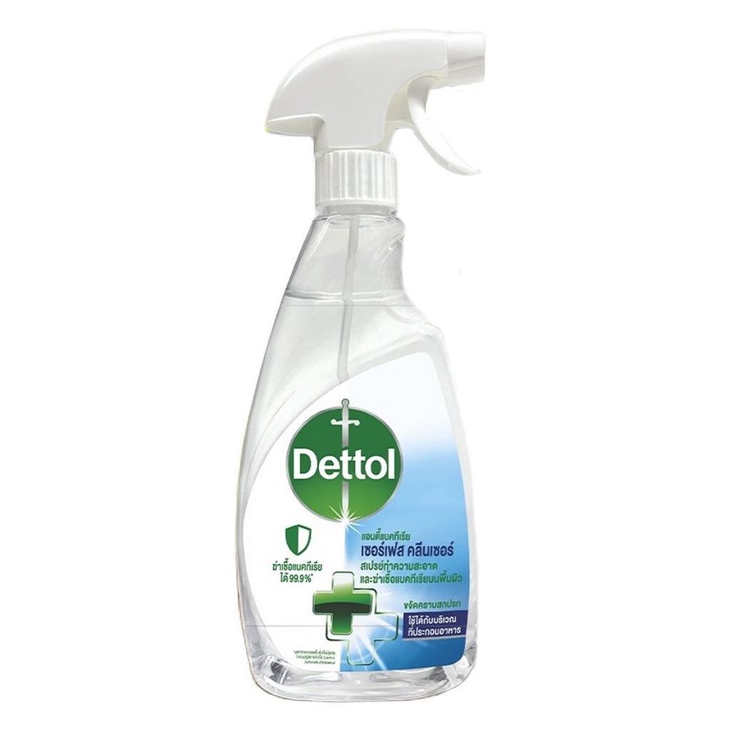 Dettol Surface Cleanser เดทตอล เซอร์เฟส คลีนเซอร์ สเปรย์ทำความสะอาดและฆ่าเชื้อแบคทีเรียบนพื้นผิว ขนาด 500 มล จำนวน 1 ขวด
