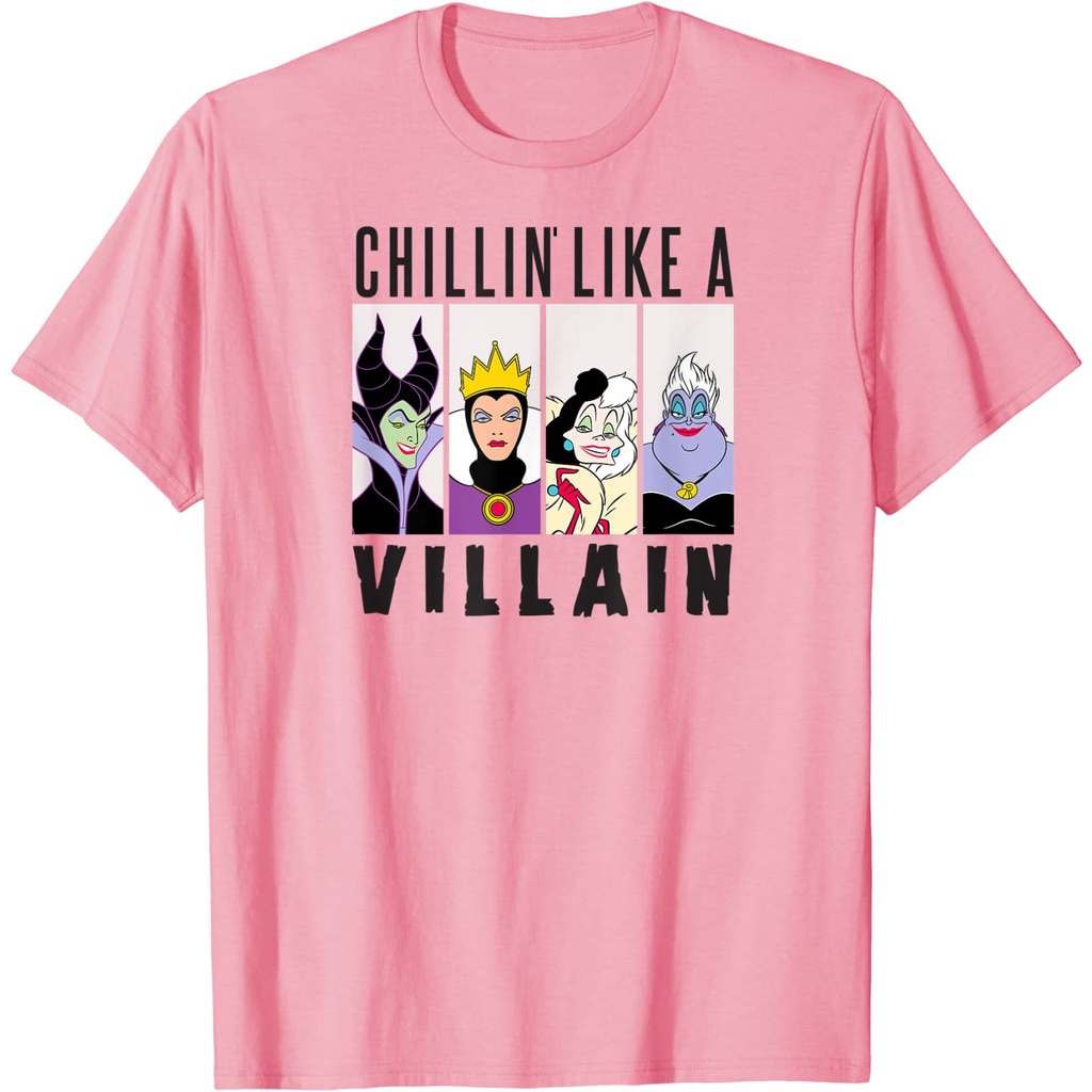 เสื้อยืด พิมพ์ลาย Disney Villain Gang Ursula Evil Queen Cruella สําหรับผู้ชาย