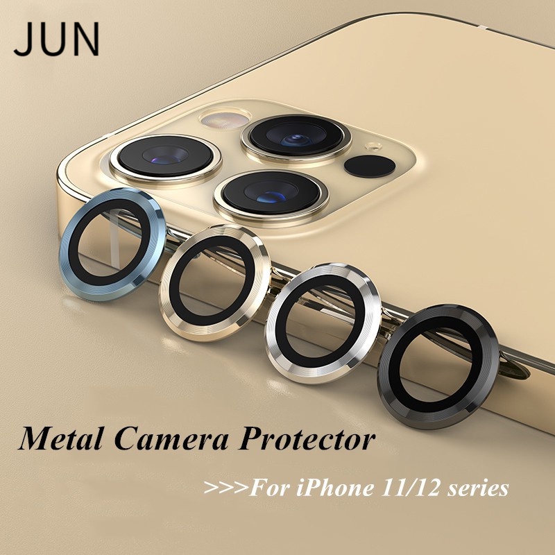 ตัวป้องกันเลนส์กล้อง โลหะ iPhone 11 12 13 Pro Max ตัวป้องกันแหวนโลหะ 1 ชิ้น