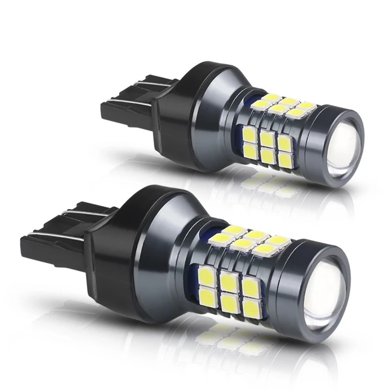 2x T20 Led ไฟวิ่งกลางวัน 7440 Wy21w W21w หลอดไฟ Led 7443 W21/5W Led T20 ที่จอดรถ Super Bright 3030Sm