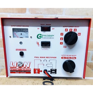 ตู้ชาร์จแบตเตอรี่ 30A ยี่ห้อ LION สำหรับใช้ชาร์จแบตเตอรี่ 6V-12V-24V คอยส์ทองแดงแท้ 100% ปรับได้ 7 ระดับ