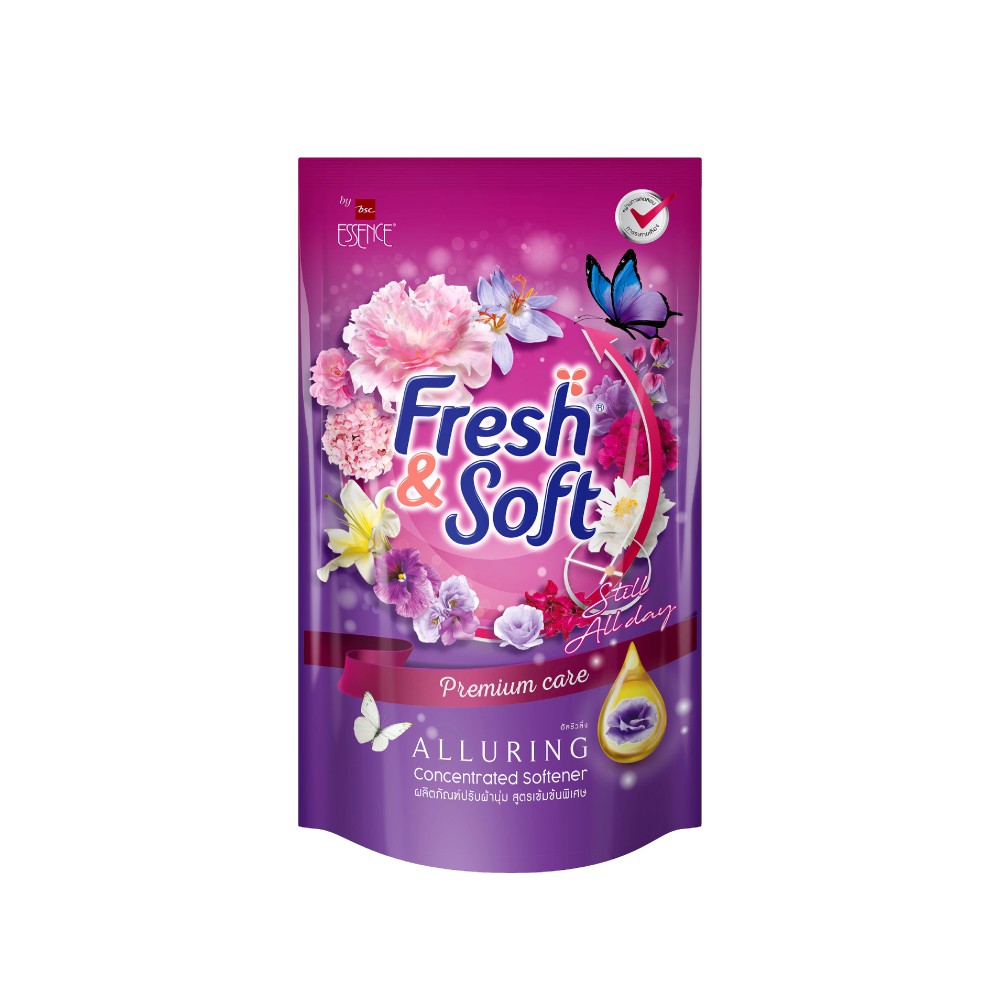 Fresh & Soft น้ำยาปรับผ้านุ่ม สูตรเข้มข้นพิเศษ เฟรช แอนด์ ซอฟท์ กลิ่น Alluring สีม่วง 500 มล.