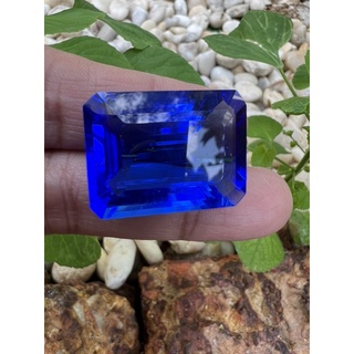 พลอย สังเคราะห์เนื้อ 47 กะรัต (Cts.) แทนซาไนต์ 20X27 มม (1 เม็ด) ROYALBLUE  TANZANITE Gemstone 20X27 MM